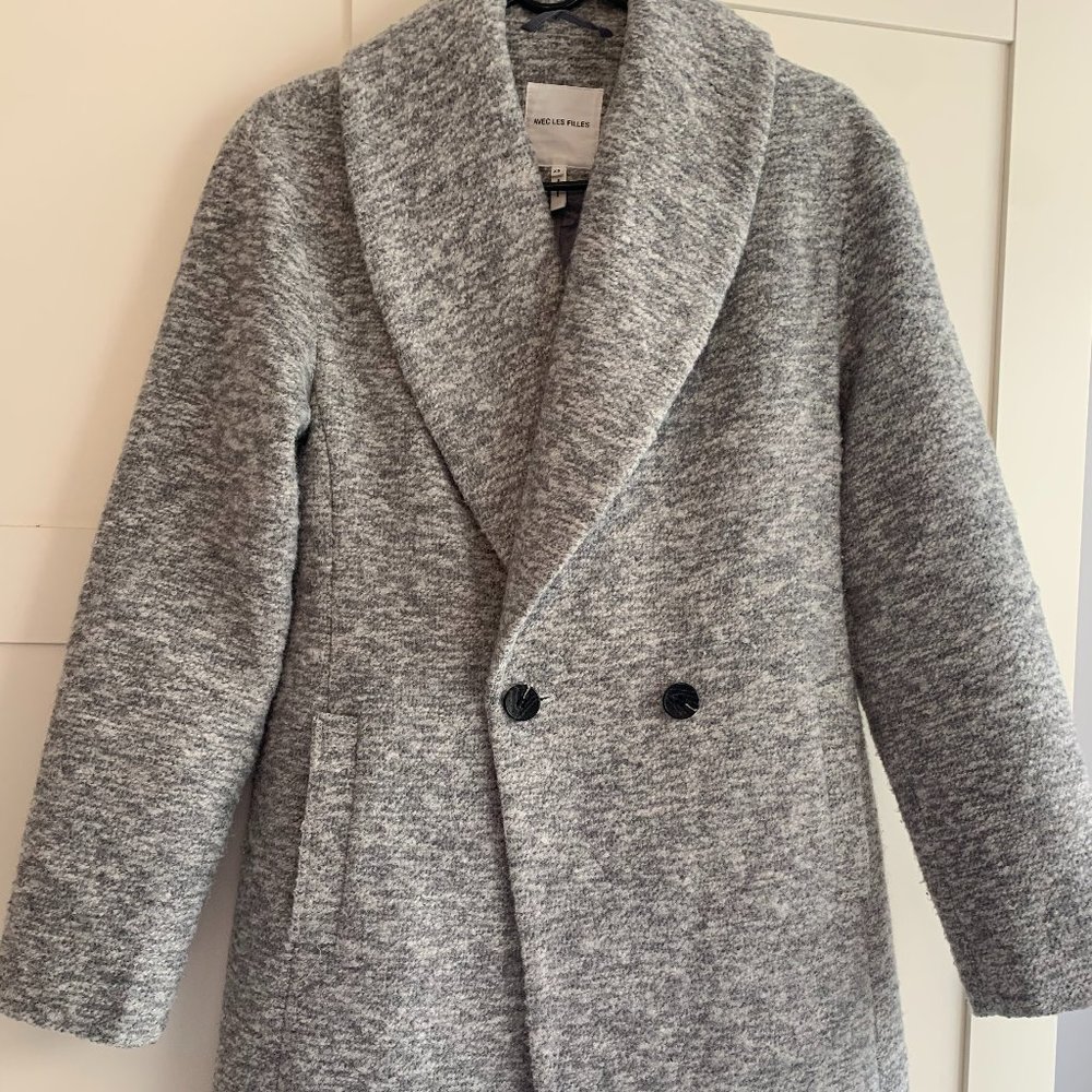 Beautiful AVEC LES FILLES Slubbed Double Breasted Coat-